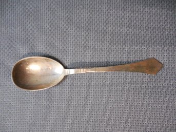 Petersen Hand Hammered Sterling Silver Serving Spoon 3.03 Ounces / 86 Grams