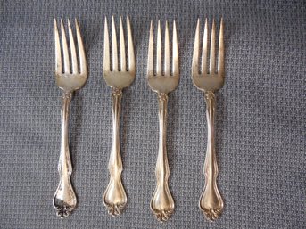 4  Sterling Silver Westmorland George & Martha Washington Pattern Forks 4.83 Ounces - 137 Grams