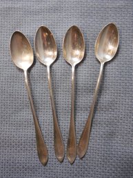 4  Frank W Smith Sterling Silver Iced Tea Spoons - 4.06 Ounces / 115 Grams
