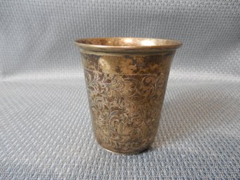 Russian 84 Silver - Antique Hallmarked Beaker / Vodka Cup 2.26 Ounces  64 Grams