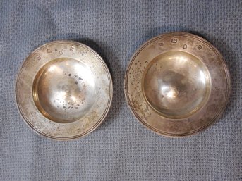 Sterling Silver - Pair Of English Hallmarked Armada Dishes 9.03 Ounces / 255 Grams