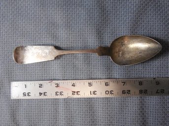 Coin Silver - Large Spoon Chitry Owego, NY 1.48 Ounces / 42 Grams