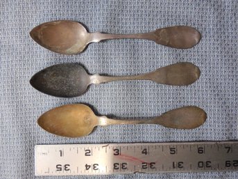 Coin Silver - 3pc Lot Spoons  By Maynard & Taylor 1.45 Ounces /41 Grams