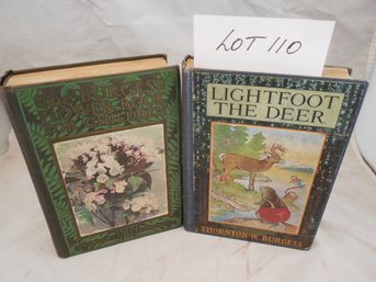 2 Books - Thornton W. Burgess - Lightfoot The Deer & Burgess Flower Book For Children - Harrison Cady.