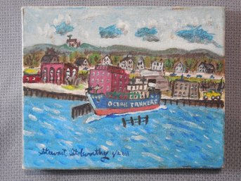 Stewart Stolworthy (20th Century) Original Oil Painting 'Providence River'  Rhode Island