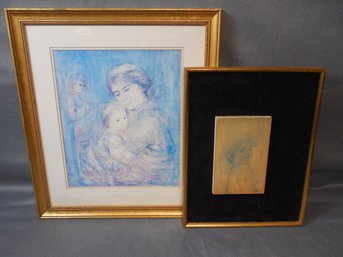 Edna Hibel (1917 - 2015) Lot Of 2 Vintage Prints