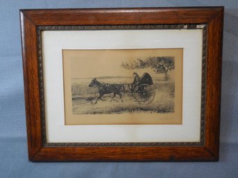 William Henry Shelton (1840 - 1932)- ''One-Hoss Shay''- Etching, 1884, Signed In Pencil