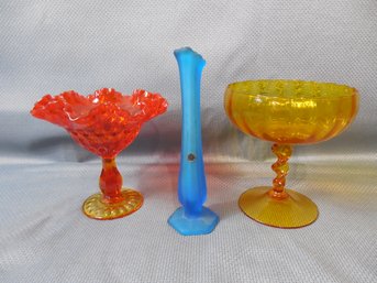 3-Piece Lot Of Mid-Century Glass