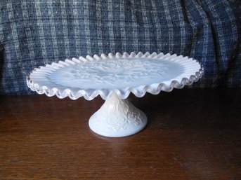 Fenton Silver Crest Spanish Lace Footed Cake Stand