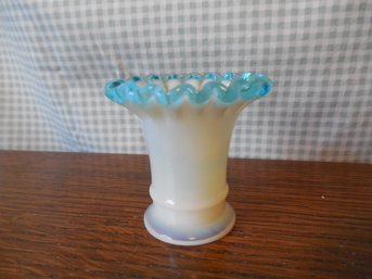 Rare Fenton Aqua Crest Miniature Vase/Toothpick Holder