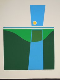 Mid-Century Modern Calvin Jacob Libby Original Silkscreen 'Deep Sea' Numbered 33 Of 71