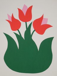 Mid-Century Modern Calvin Jacob Libby Silkscreen Of Tulips - Unsigned - From Estate