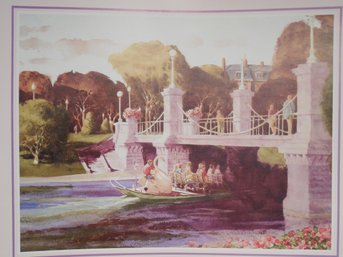 Lot Of Late 20th Century Prints Of Boston Public Garden With Swan Boat