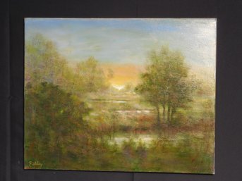 Late 20th Century Original Tonalist Oil Painting Signed Fielding
