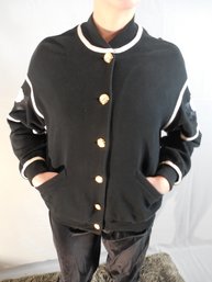 St John Sport By Marie Gray - Cotton & Viscose Rayon - Made In Italy - Crew Neck Sweatshirt -  Size Med