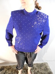 St John Evening By Marie Gray - Size Med. - Sparkly Stared - Knit Sweater