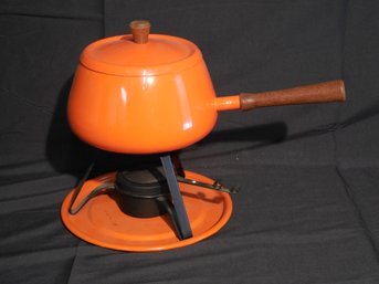 Mid-Century Retro Orange Fondue Pot