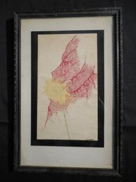 Pointillist Painting Of A Flower Signed By J.W. Cornell