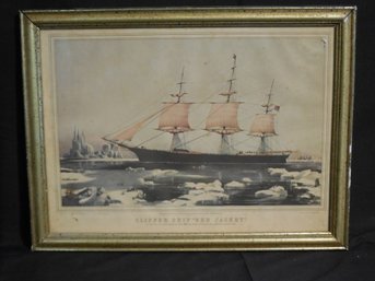 Vintage Print Of Clipper Ship 'Red Jacket'