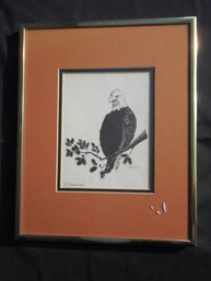 Artist-Signed Lithograph Of Bald Eagle Signed P. H. Andriesen