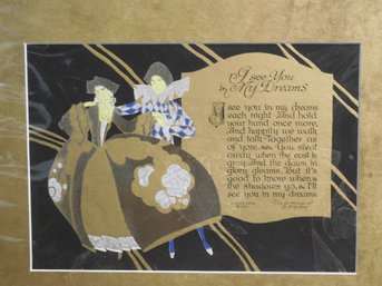 1926 Buzza Motto Print 'I See You In My Dreams'