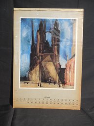 Vintage Lyonel Feininger Calendar With Tipped In Pictures, Dated 1966