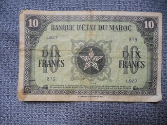 Vintage Middle Eastern Currency Possibly Moroccan - French And Arabic