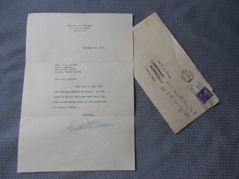 New York Lawyer Politician Wendell L. Willkie Signed Letter