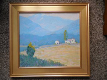 Early 20th Century Original Oil Painting - High Key Pallet - NH Mountain Scene In Spring - G L Noyes School ?