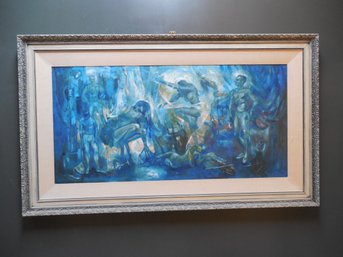 Don Ruffin (1928 - 1977) Large Original Oil Painting - Evolution Of Expression - Music, Theatre & Dance Theme