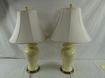 Pair Of Decorative Ceramic Table Lamps 28' Tall