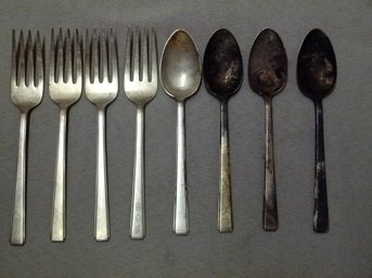 Sterling Silver 7.99ozt Set Of 4 Forks & 4 Spoons