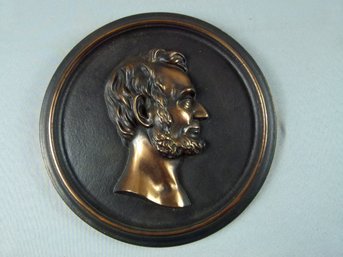 Abraham Lincoln Very Heavy Bronzed Cast Iron Wall Plaque