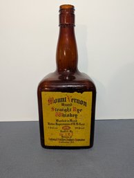 Huge 24' Tall Mount Vernon Brand Straight Rye Whiskey Bottle With Painted Label