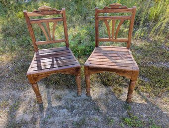 Matched Pair Of Asian Style Side Chairs