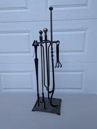 Lot Of Wrought Iron Fireplace Tools & Related