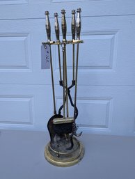 Lot Of Brass Fireplace Tools