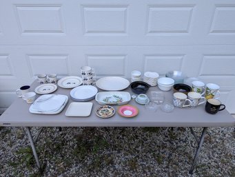 Large Lot Of Misc China, Glass & Coffee Mugs