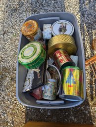 Large Tote Of Decorative Tins