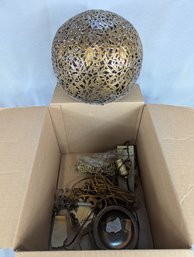 Persian Pierced Brass Hanging Hall Light