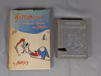 2 Books- Related To Ski Techniques Including Bottoms Up By Max Barsis 1939