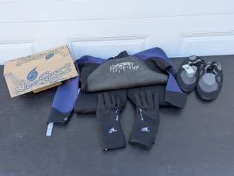New HyperFlex Wetsuit 3XL With Neo Sport Gloves & Shoes