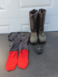 Pair Of Kamik Size 13 Boots Together With Core By Gerbings Foot Warmers