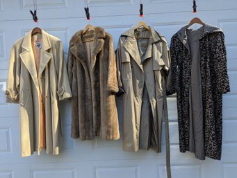 4 Womens Full-Length Coats Including A Vintage Marvin Richards Cashmere