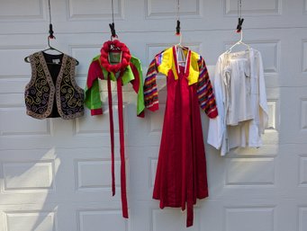 Lot Of Asian Clothing Including A Traditional Korean Wedding Dress