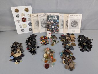Large Lot Of Vintage & Antique Buttons & Button Related Books
