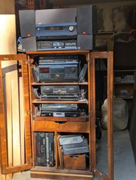 Large Lot Of Vintage Stereo / Home Theatre Components, Speakers & Cabinet