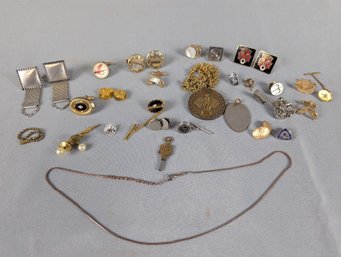 Misc Lot Of Costume Jewelry Including Swank Cufflinks, Tie Tacks, Etc...