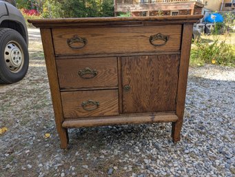 Antique Oak Veneered Commode