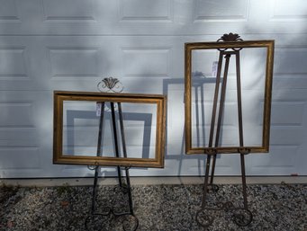 Lot Of 2 Arts & Crafts Style Carved Frames  18 X 30 & 22 X 30